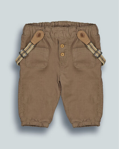 Pantaloni Velluto Con Bretelle